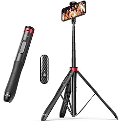 Palo Selfie Que Se Mueve ATUMTEK Palo Selfie Trípode 130cm – Palo Selfie para Móvil con Bluetooth, con Aluminio Resistente y Trípode de Patas Antideslizantes para iPhone/Android, Grabación de Videos, Vlogs, Directos