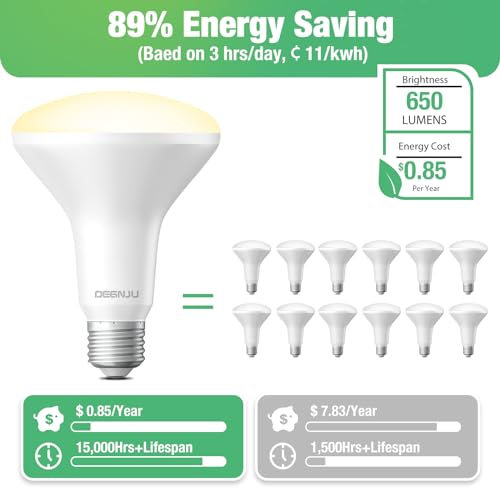 Degnju JZ-MGBR30 12 Pack Br30 Led Recessed Light Bulb, Dimmable Indoor Flood Light Bulbs Cri80 7W Equivalent 65W 2700K Soft White 650 Lumens thumb #4