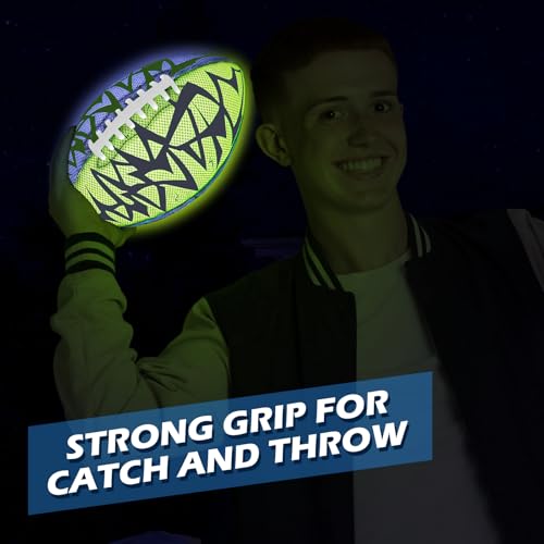 image for Jasonwell Glow in The Dark Football - Strong Grip Light Up Football To