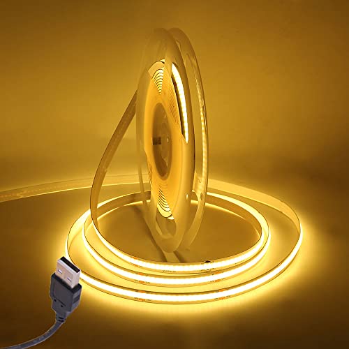 Tira de luces LED COB flexible 3m luz cálida 3000K miniatura 1