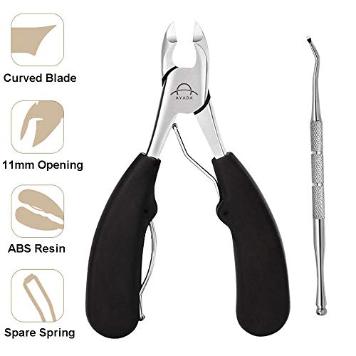 Large Toenail Clipper Cutter for Thick Toe Nails Men Seniors Elderly Stainless Steel,Ingrown Toenail Tool Nipper Wide Opening Professional Podiatrist with Lifter for Diabetic Tough Nails Curved Blades