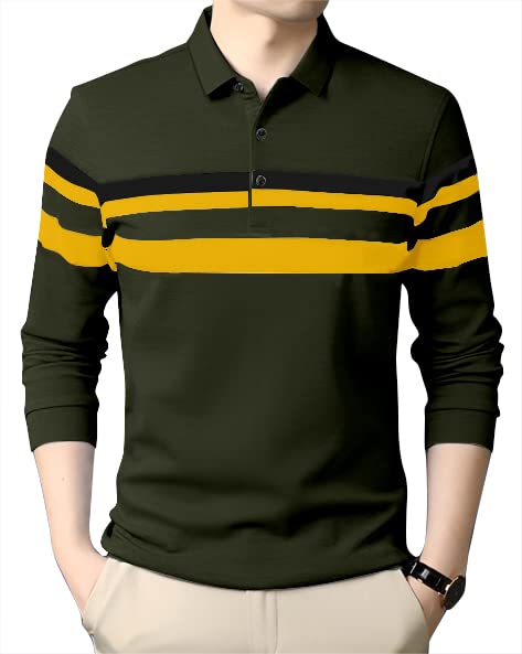 Image of AUSK Men's Polo Regular Fit T-Shirt || Tshirt for Men Polo||Full Sleeves Regular Fit T Shirt for Mens
