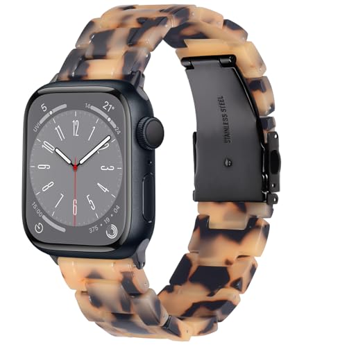 CRIS-BAND Compatible with Resin Apple Watch Bands Series 7/8/9/10/11 46mm 45mm 44mm 42mm for Women,Fancy Strap for iWatch Ultra 3/2 49mm Series 6/5/4/3/2/1/SE3 Slim Light Bracelet Wristband
