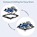 INFANS 4 in 1 Baby Walker, Foldable Toddler Activity Center with Adjustable Height, Padded Seat, Music, Light, Removable Tray, Push Walker for Girls Boys Aged 6-18 Months (Blue)