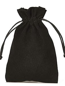 Organzabeutel24 3 Samtbeutel 40x30cm Schwarz