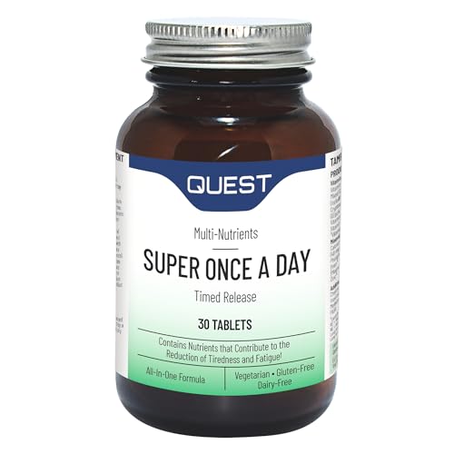 Quest Super Once A Day Multivitamin & Minerals 30x Tablets. 17 Vitamins & 12 Minerals with Vitamin A, B, C, D, Iron & Zinc for Men & Women. for Optimal Health, Reduces Fatigue & Immunity. (1 Pack)