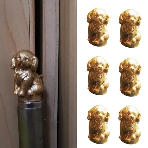 Dog Hinge Heads Decorative Topper Set of 6. Golden Retriever Magnetic Hinge Head Home Decoration Cute Magnetic Hinge Heads Figurines Magnetic Hinge Head Toppers