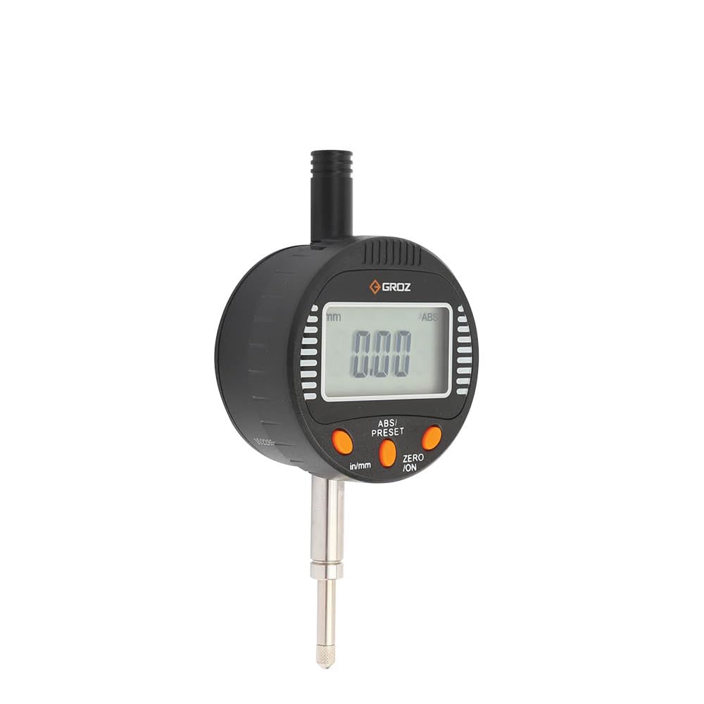 GROZ Digital Indicator with Flat & Lug Back | Standard Accuracy | Dual mode: Inch & Millimeter | Range: 12.7 mm (1/2 in) | Resolution: 0.01mm (0.0005in) | DGI/1 (B077WPR8JJ) Amazon Price History, Amazon Price Tracker