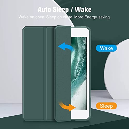 Image of SwooK Hybrid Case for 7.9 inch inch iPad Mini 5 / Mini 4 iPad Mini A2133 A2124 A2126 A2125 A1538 A1550 iPad Mini Case with Shockproof Clear Back Shell Flip Cover Case (Mid-Night Green)