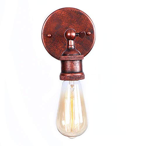Aplique de pared vintage E27 con tubería de agua retro industrial y acabado óxido rojo para bar 5