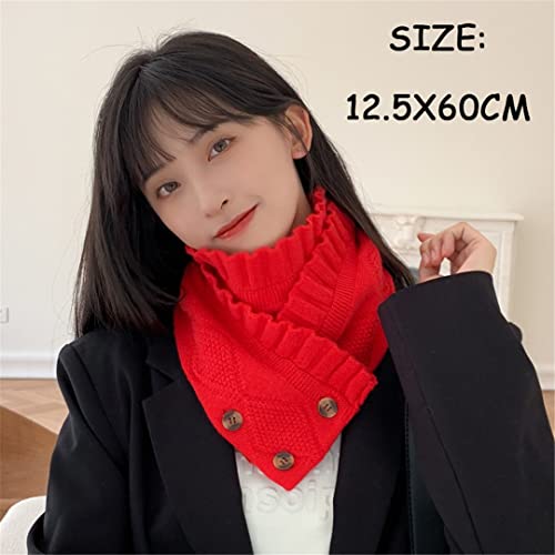 Knit Neck Gaiter Womens Neck Warmer Scarf with Buttons Winter Thermal Scarves for Dating Traveling Working Cycling4