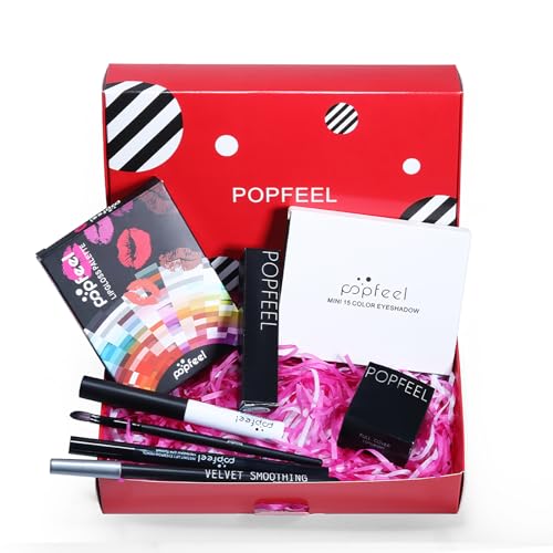 Palette maquillage, Cosmetics Professional Trousse de Maquillage, Makeup Gift Set pour les adolescentes de 13 à 15 ans avec Ombres Paupière, Rouge à Lèvre, Bâton contour. etc.(8 Pièces)
