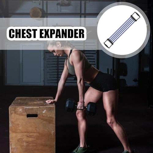 Exercitador de tração torácica, expansor torácico para homens, 5 cordas de tração removíveis, equipa