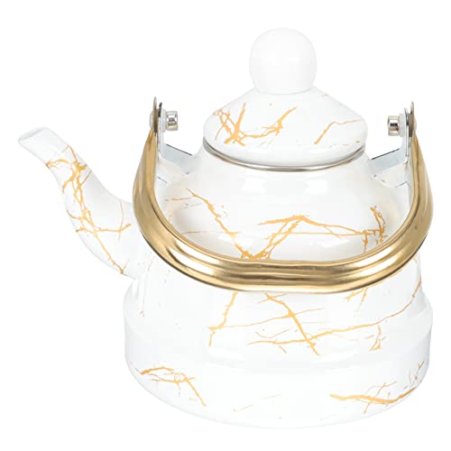 Juego de té con tetera esmaltada de mano