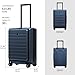 LEVEL8 Road Runner Carry On Luggage with Front Compartment, 20 Inch Lightweight Hard Shell Suitcases with Wheels Airline Approved, Tsa Locks for Luggage, Blue