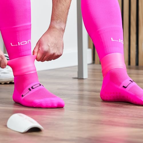 Silicone Football Leg Bands For Adults & Kids - The Tape Alternative To Hold Shin Pads In Place To Match Your Kit (Neon Pink) - Image 4