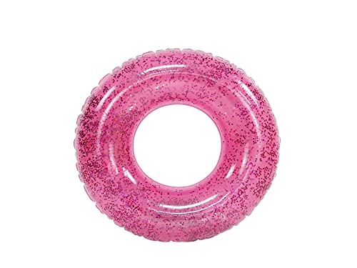 Superflotadores Flotador Repleta de Purpurina Rosa Destellante para piscina y playa. Inflable para el agua. Hinchables chulos para el verano. Rosco hinchable de purpurina Rosa Cover