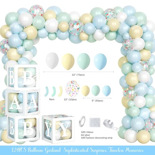 Hombae Donut Baby Sprinkle Decorations for Boy, Baby Shower Decorations for Boys, Blue Sprinkle with Love Backdrop Balloon Banner Boxes Tablecloth Sash for Boy Sprinkled Baby Shower Supplies by Hombae - Image 3