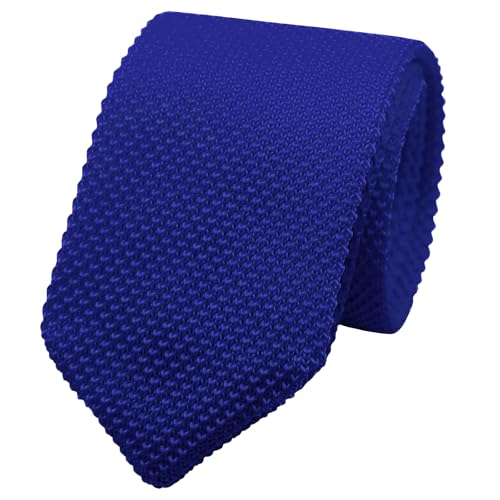 Image of Mantieqingway Pointed Knit Ties for Men Pure Color 2.76'' Skinny Neck Tie Formal Business Knitted Tie for Daily Wedding Party