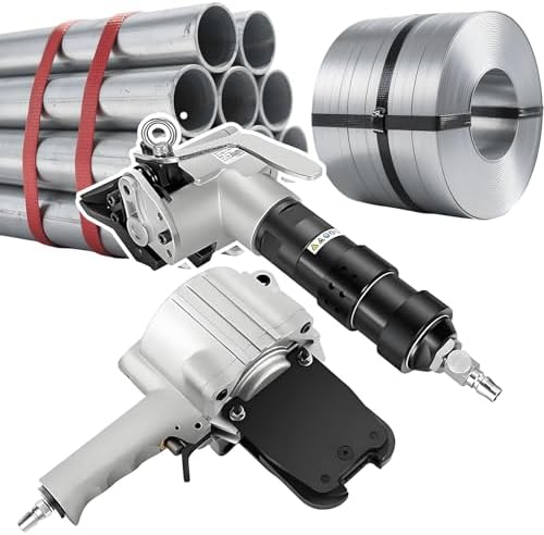 Air-Powered Split-Design Tensioner & Cutter Sealer for Metal Banding, 19mm/25mm/32mm Width, Lightweight 10.8lb Tensioner + 7.7lb Sealer Tools