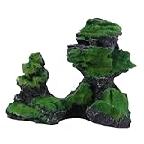 GANAZONO 仿真植绒石头人工山飾り 水槽用魚隠れ家 シェルター 空洞洞窟 魚と甲殻類のための自然な隠れ場所 インテリア装飾 繊細で耐久性のあ