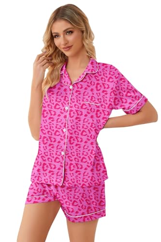 Image of Girls & Womens Satin Pajamas Set, Silk Button-Down Sleepwear 2 Piece Nightwear, 3 Years - Women XXL