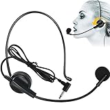 EXMAX Over Ear 3.5mm/1/8 Hands Free Cardioid Wired Audio Boom Condenser Classroom Mic Headset Microphone for UHF-938 ATG-100T Wireless Tour Guide System Voice Amplifier Conference PC Laptop Tablet