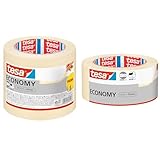 tesa Malerband ECONOMY - Vielseitiges Klebeband & Malerband ECONOMY - Vielseitiges Klebeband für Malerarbeiten ohne Lösungsmittel - Bis zu 4 Tage nach Gebrauch rückstandslos entfernbar, 50 m x 50 mm