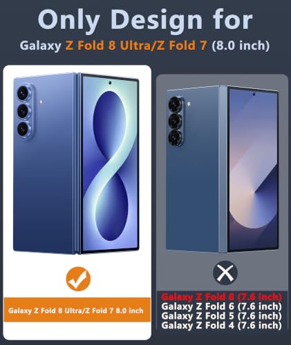 Image of FNTCASE for Galaxy Z-Fold-8 Ultra Case: Samsung Z Fold 7 Clear Case, Tempered Glass Screen Protector, Anti Yellowing, Military Grade Drop Protection, Rugged Shockproof
