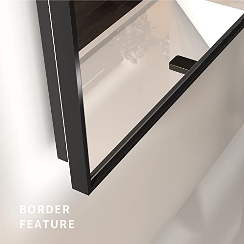 Okpal 48X32 Black Framed Bathroom Mirror With Lights, 48‘’ Wall Mounted Mirror With Anti-Fog, Dimmable Brightness, Memory Function Suitable For High-End Hotels, Villas Or Spas, Clubs #TOP5