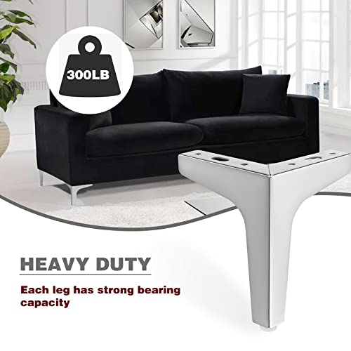 Wkmamo 4 Pcs Metal Furniture Legs,10cm/15 cmHeight Sofa Legs,Modern Metal Triangle Furniture Feet DIY Replacement for Cabinet,Wardrobe,TV Cabinets,Drawers (6 inch(15cm) - Image 2
