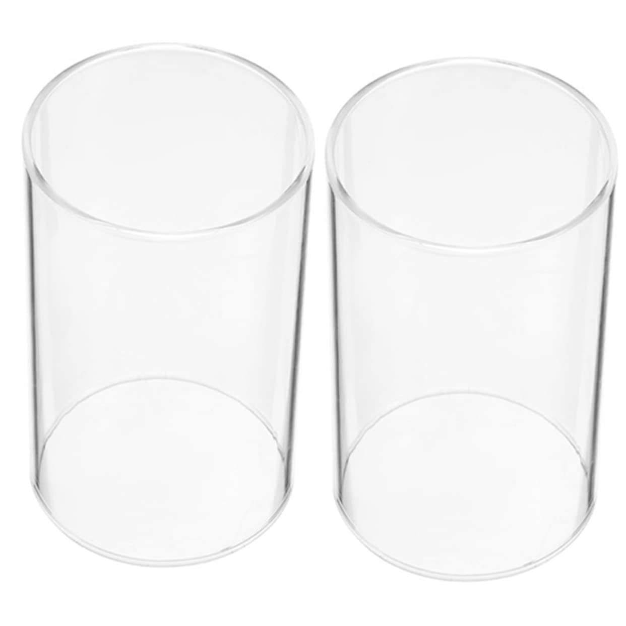 2pcs Candle Shade Desktop Candle Holder Decorative Candle Cover Candle Holder Supplies Cylinder Candleholders Decorative Glass Holder Transparent Candle Holder Candle Holder Sleeve