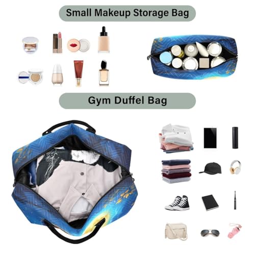 Owl Full Moon Tree Travel Duffle Bag Gym Bag Weekender Bags with Toiletry Bag Travel Trip Tote Bag4