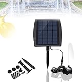 Bomba de Fuente Solar, 2.5W 9V Exterior Bomba Agua Solar con estaca de Tierra y 4 boquillas Diferentes, para baño de pájaros, pecera, Estanque o decoración de jardín Bomba Solar de Estanque