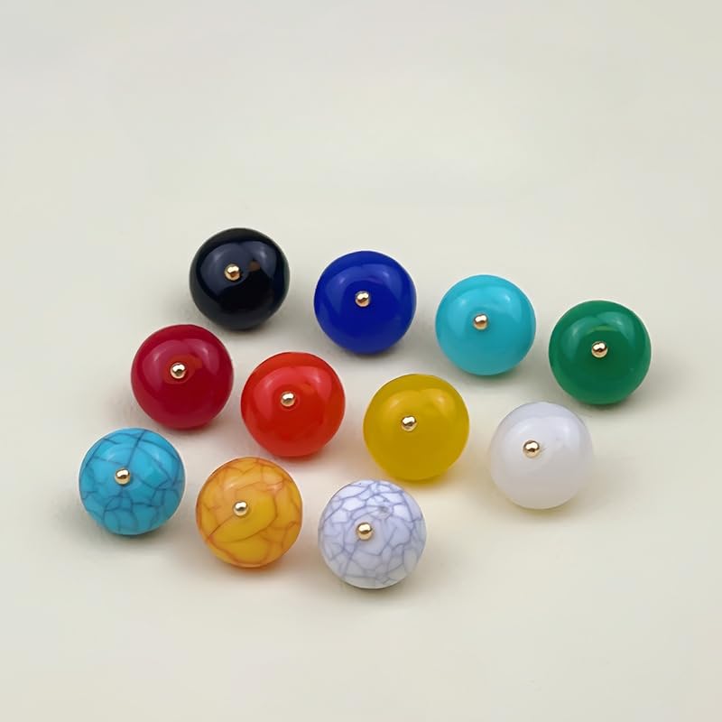 Guziki perłowe, 100 szt. 12 mm, czarne, płaskie, małe, okrągłe, guziki w kształcie gruszki, do rękodzieła z tkanin(6# Sky Blue)