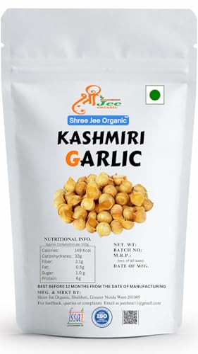 Image of Shree Jee Organic Dry Kashmiri Garlic (60 Grams) Premium Single Clove Garlic from the Himalayas, A Taste of Tradition Lehsun