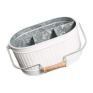 Alpha Living Home Utensil Caddy, Silverware Caddy Party, Silverware Caddy, Picnic Caddy, Flatware Caddy, Paper Plate Caddy, Galvanized Utensil Caddy, Outdoor Utensil Caddy - Grey White Alpha Living Home Utensil Caddy Silverware Caddy Party Silverware Caddy Picnic Caddy Flatware Caddy Paper Plate Caddy Galvanized Utensil Caddy Outdoor Utensil Caddy Grey White