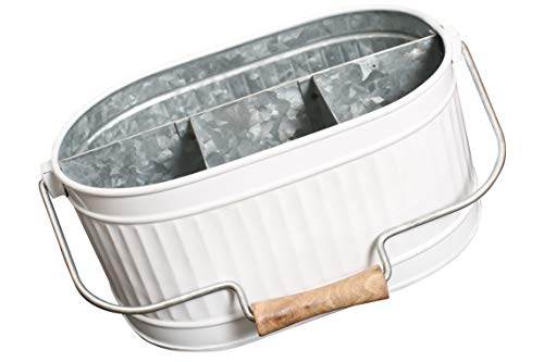 Alpha-Living-Home-Utensil-Caddy-Silverware-Caddy-Party-Silverware-Caddy-Picnic-Caddy-Flatware-Caddy-Paper-Plate-Caddy-Galvanized-Utensil-Caddy-Outdoor-Utensil-Caddy-Grey-White Alpha Living Home Utensil Caddy Silverware Caddy Party Silverware Caddy Picnic Caddy Flatware Caddy Paper Plate Caddy Galvanized Utensil Caddy Outdoor Utensil Caddy Grey White