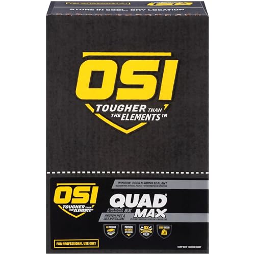 Image of OSI Quad Max Window, Door and Siding Sealant Black 003, 9.5 fl oz Cartridge, Pack of 12