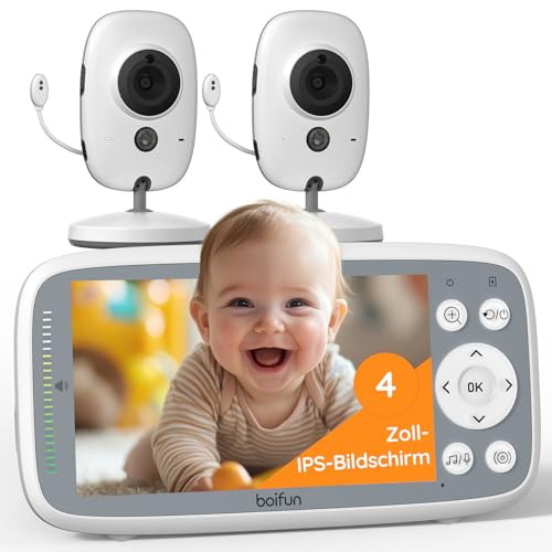 BOIFUN Babyphone mit 2 Kameras, VOX Nachtsicht Babyfon,...
