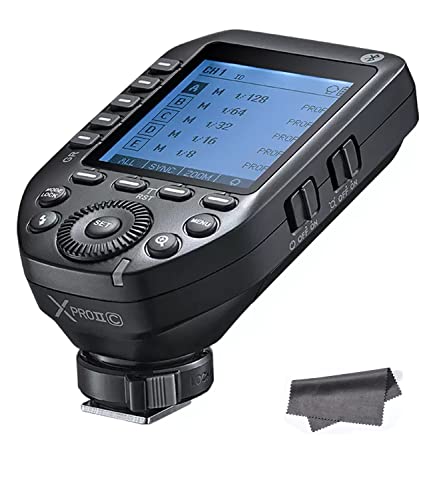 Godox XProII-C TTL Wireless Flash Trigger 1/8000s High-Speed-Sync, 2.4GHz Godox wireless X system APP Control, Speedlite Transmitter Compatible for Canon Cameras(XPro-C Upgraded)