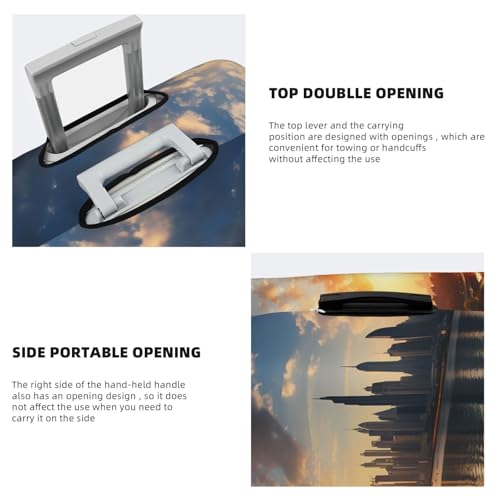 Elastic Travel Luggage Cover for Suitcase Tsa Approved Stretch Scratch-Resistant Suitcase Protector Cover Washable New York in the sunset Baggage Covers Fits 18-32 Inch Luggage Case4