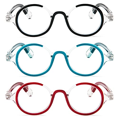 Kokobin 3 Pack Small Round Reading Glasses Comfortable Readers Colored Stylish Frame For Women And Men +2.00 #TOP2