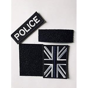 Dunne blauwe lijn Unie vlag patch met politie patch