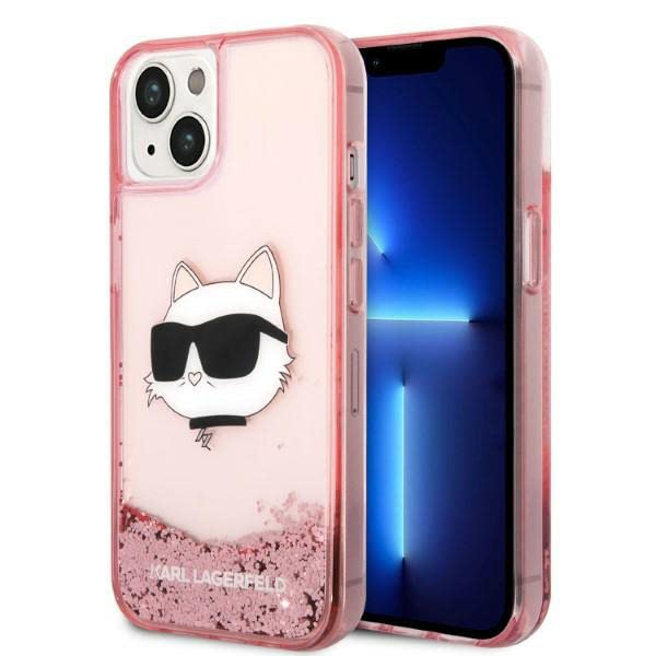 Karl Lagerfeld KLHCP14MLNCHCP Coque Rigide pour iPhone 14 Plus 6,7" Rose Choupette Head