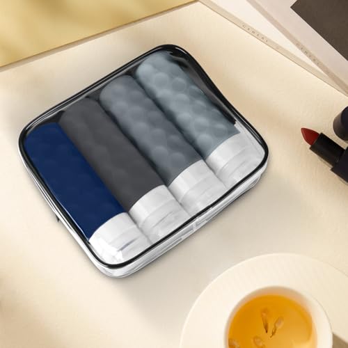 Image of Silevoler Travel Bottles for Toiletries, 4pcs Tsa Approved 3oz Travel Size Containers, BPA Free Leak Proof Premium Silicone Bottles, Refillable Liquid Squeezable Accessories W /Toiletry Bag (Navy Blue)