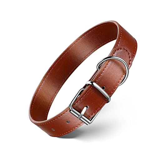 Collier pour Chien Réglable Collier pour Chiot Collier en Cuir pour Animal de Compagnie Colliers Classiques pour Chien Collier pour Chien en Cuir PU Doux Respirant Robuste (S) Cover
