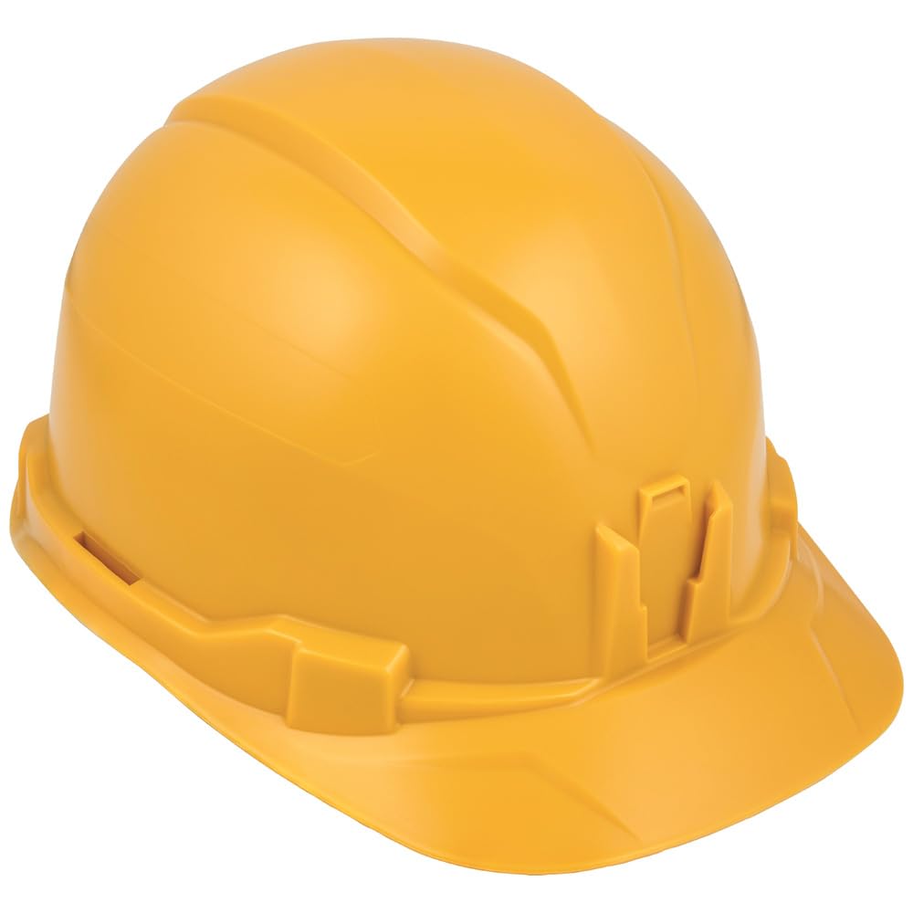Klein Tools Casque de sécurité 60535, style casquette non ventilée, bandeau rembourré anti-odeurs anti-odeurs, testé jusqu'à 20 kV, jaune