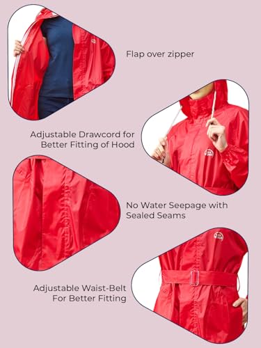 Image of LUX VENUS Solid Long Raincoat for Women