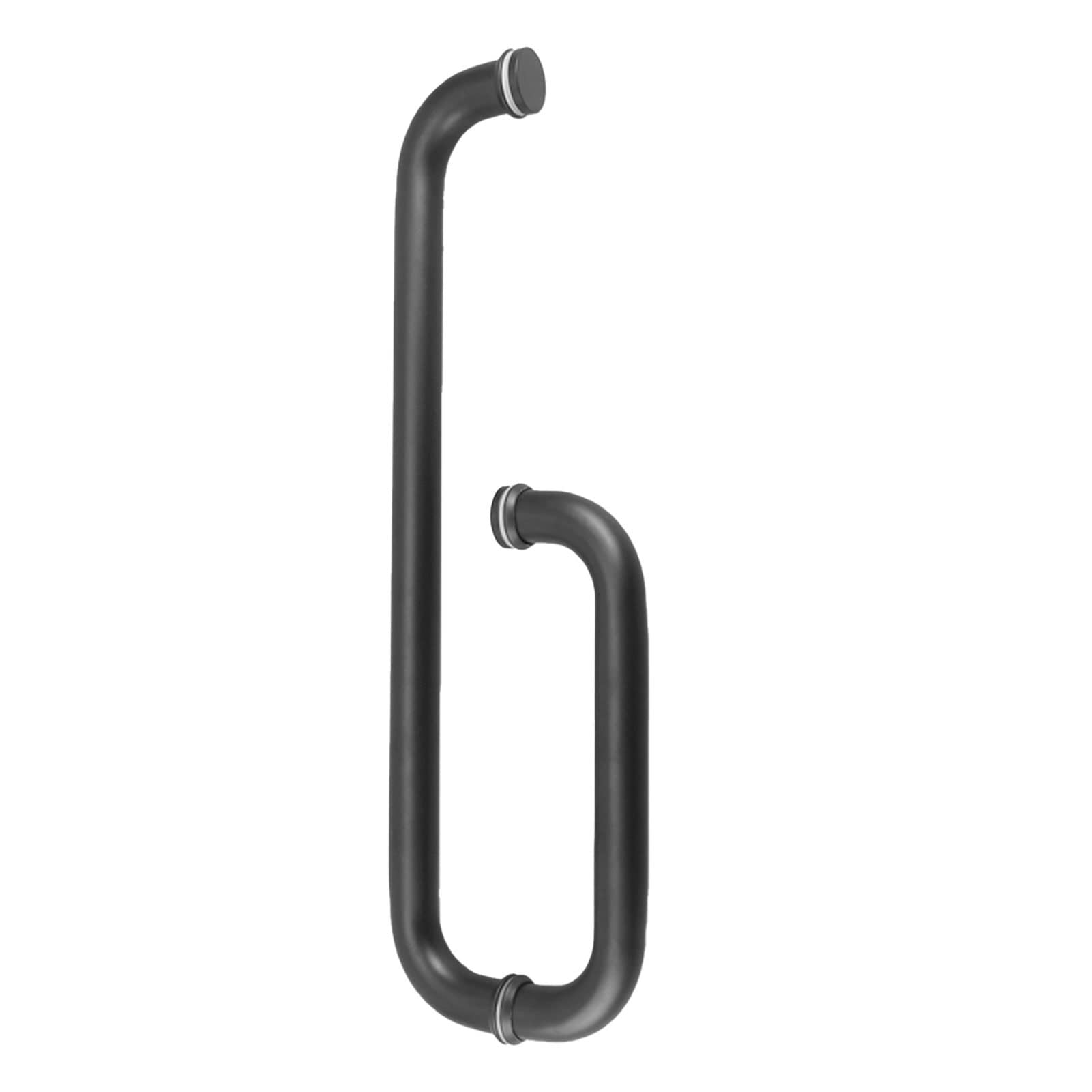 Boutons de porte coulissante en acier inoxydable noir et poignée de douche